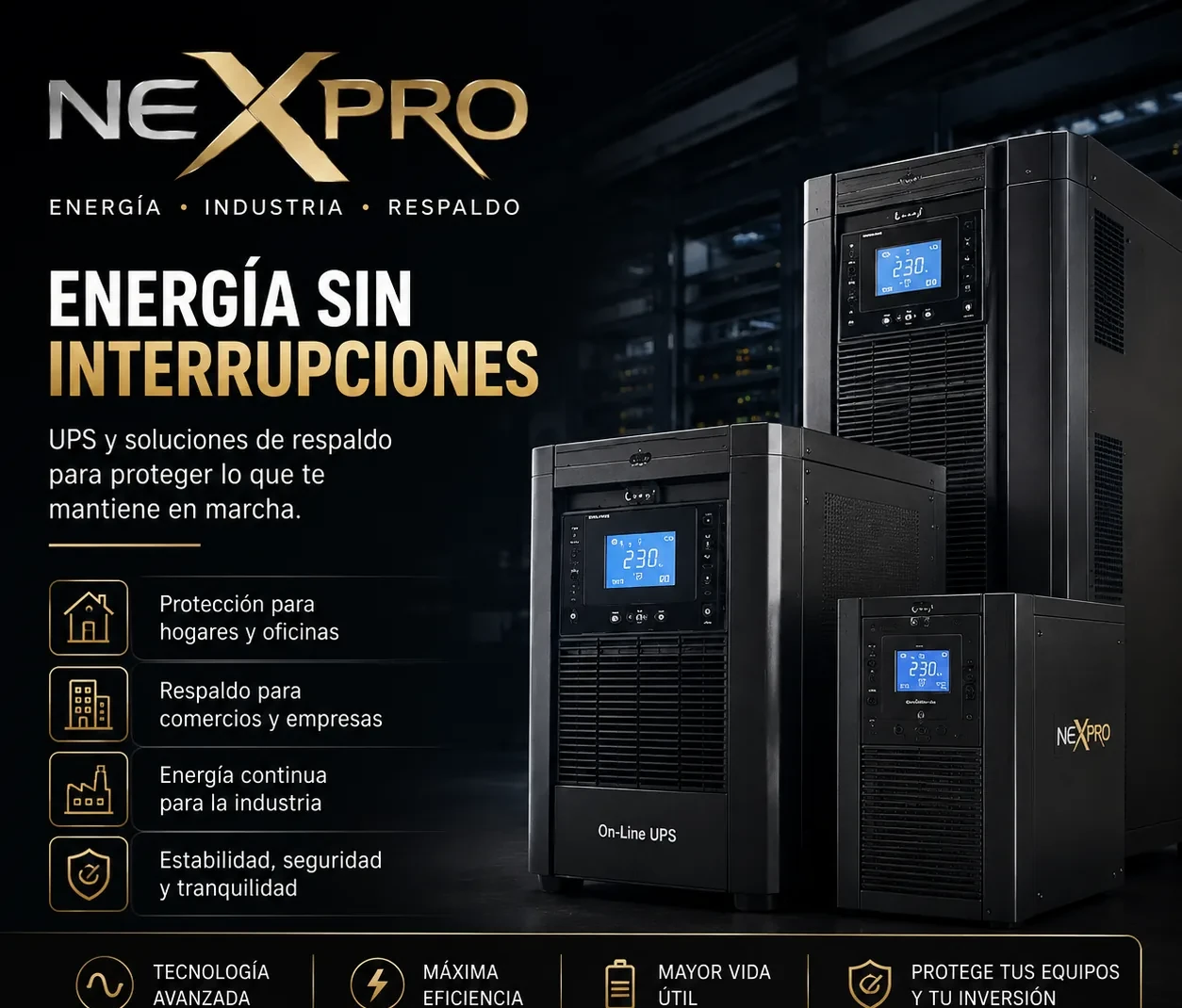 UPS y respaldo energético NEXPRO